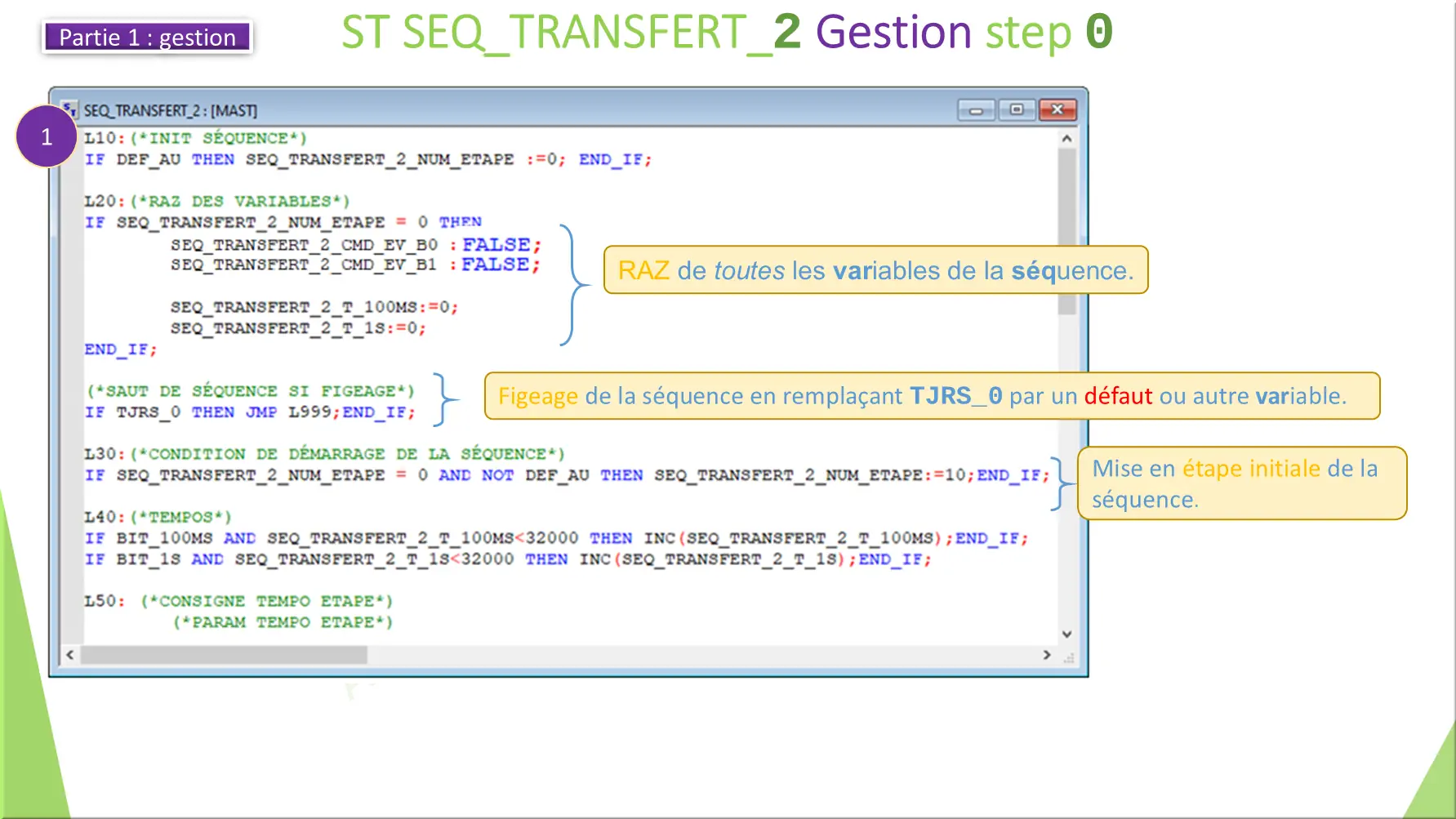 ST SEQ_TRANSFERT_2 Gestion step 0